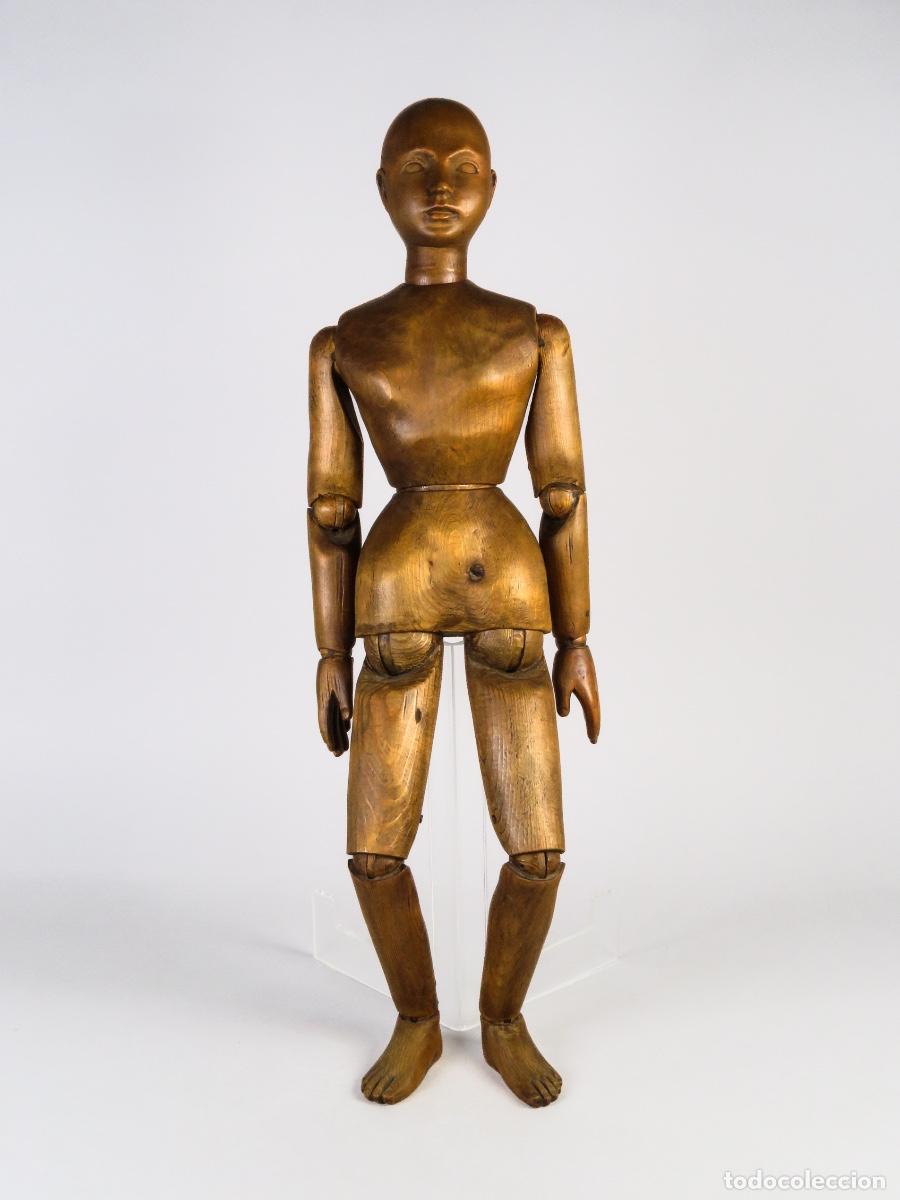 Arte: Maniqu&iacute; articulado madera siglo XIX