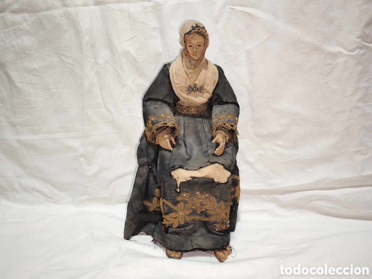 Arte: &rdquo;Cap i Pota&rdquo; - Escultura escuela catalana - siglo XIX - Virgen Mar&iacute;a inmaculado corazon