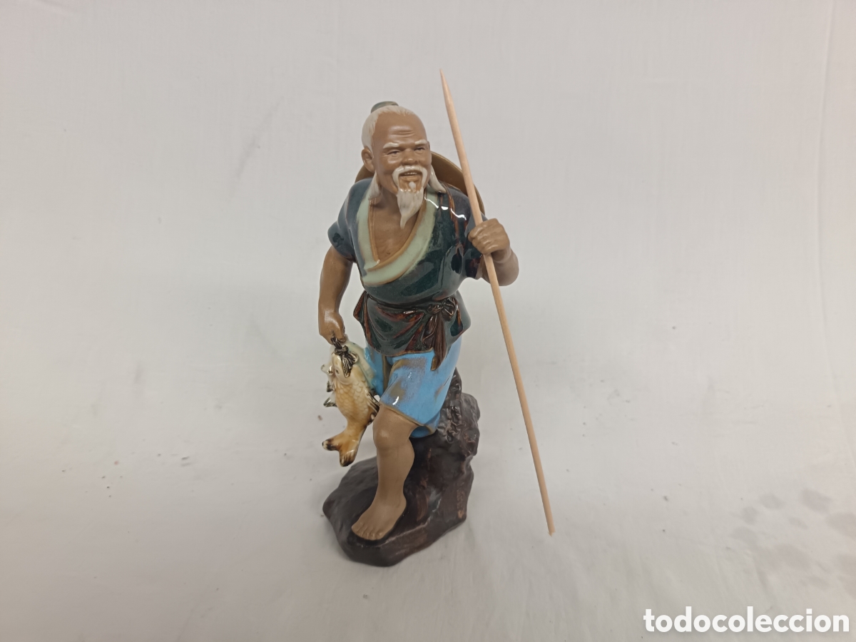 Art: CERAMICA VIDRIADA SHIWAN, PESCADOR, 21 CM