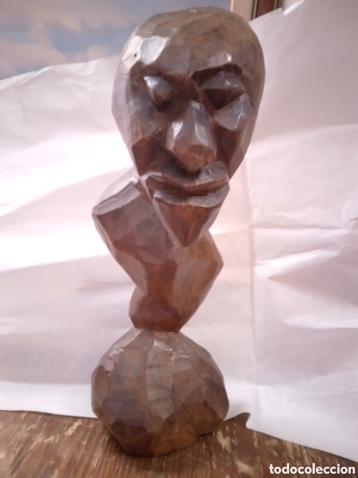 Art: ESTATUA DE MADERA. CHISSANO, ALBERTO. MOZAMBIQUE, A&Ntilde;OS 70. 32 CM.