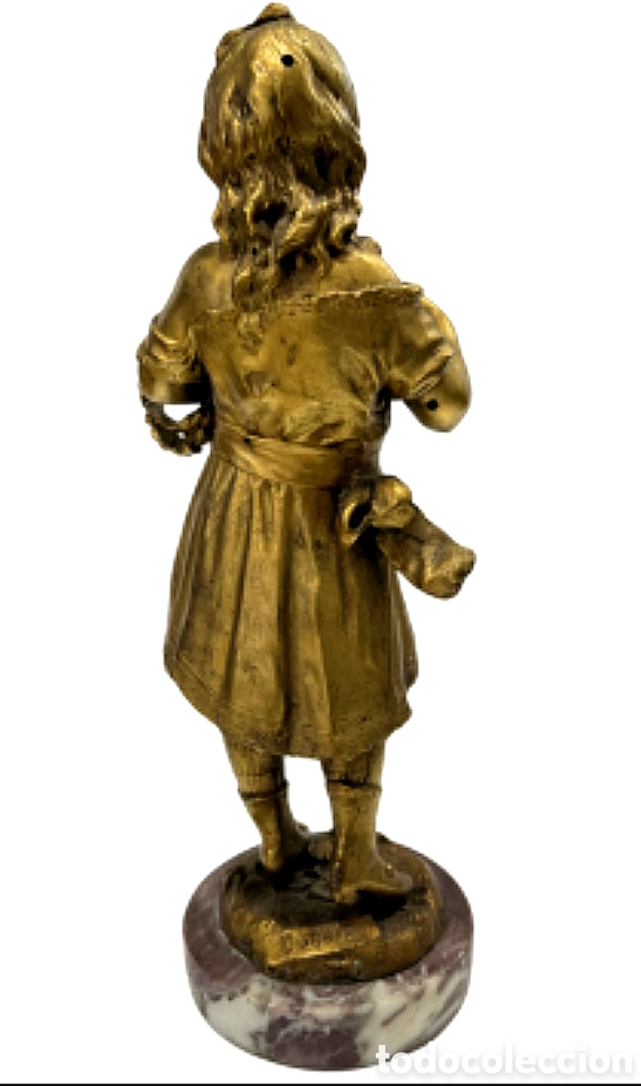 Arte: NI&Ntilde;A LECTORA S.XIX BRONCE - Foto 2