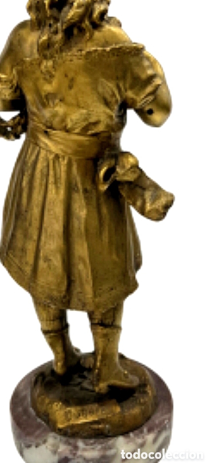 Arte: NI&Ntilde;A LECTORA S.XIX BRONCE - Foto 4