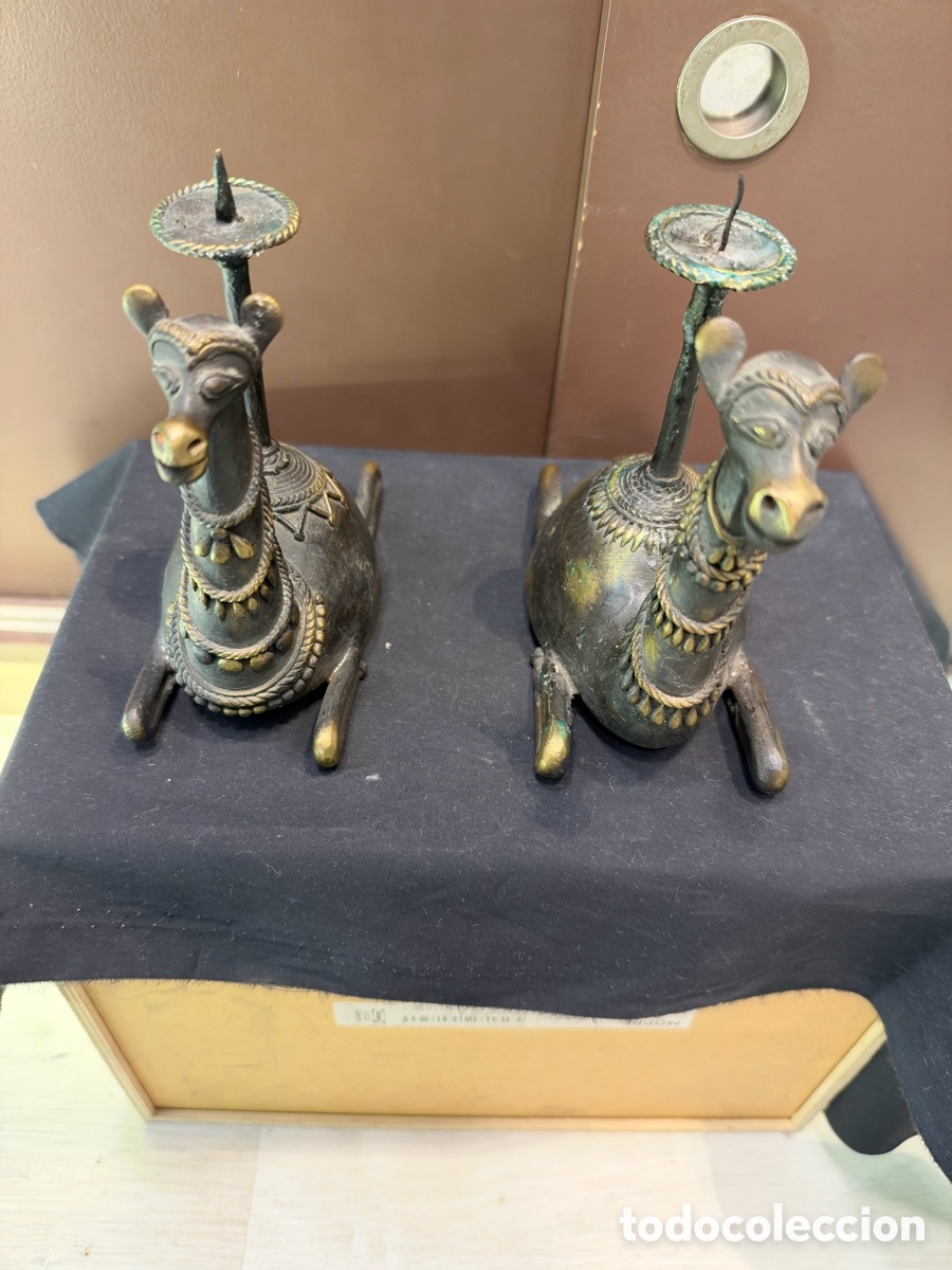 Arte: Pareja de candelabros de camello india