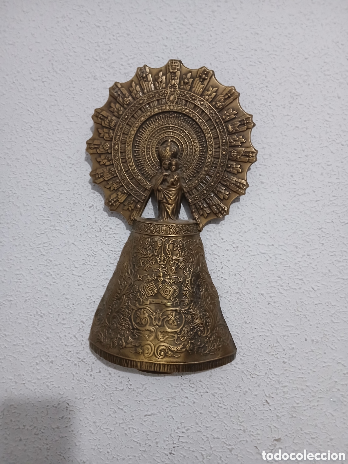 Arte: LA VIRGEN DEL PILAR CON NI&Ntilde;O FIRMADA CURTI,,VER FOTOS