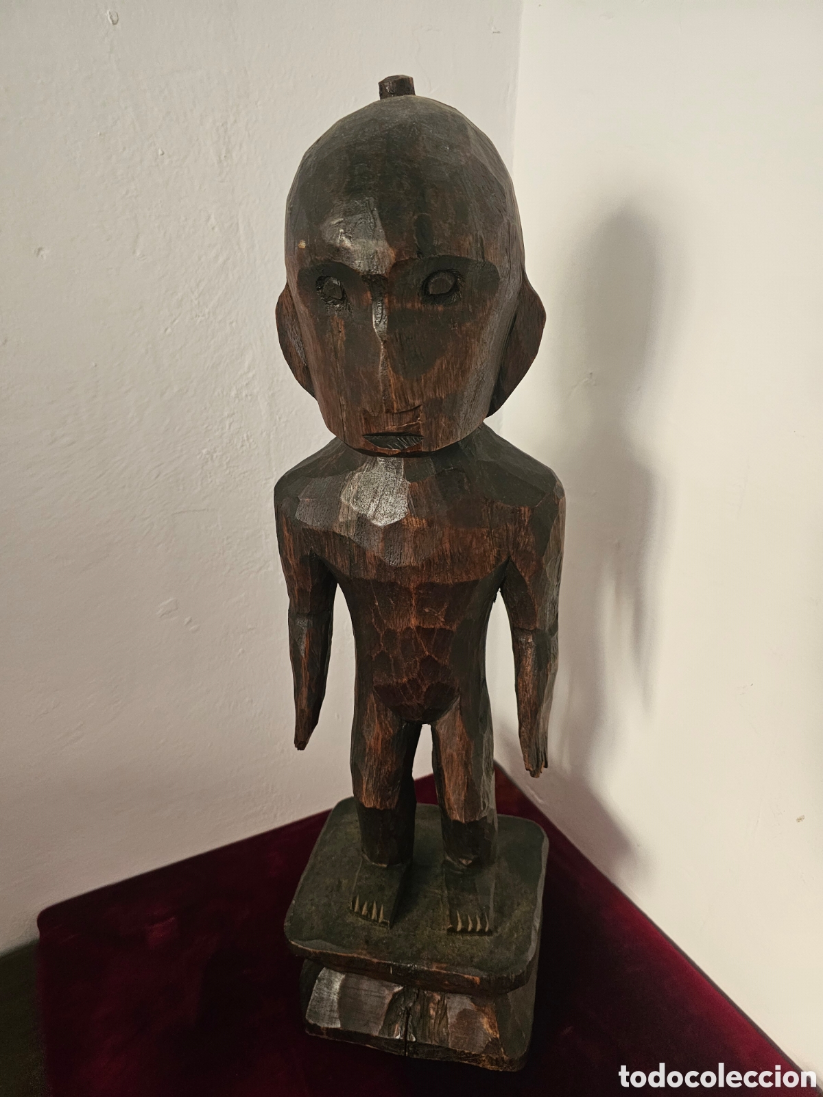 Arte: Escultura Talla Tribal en Madera Maciza Tallada a Mano - 60 cm