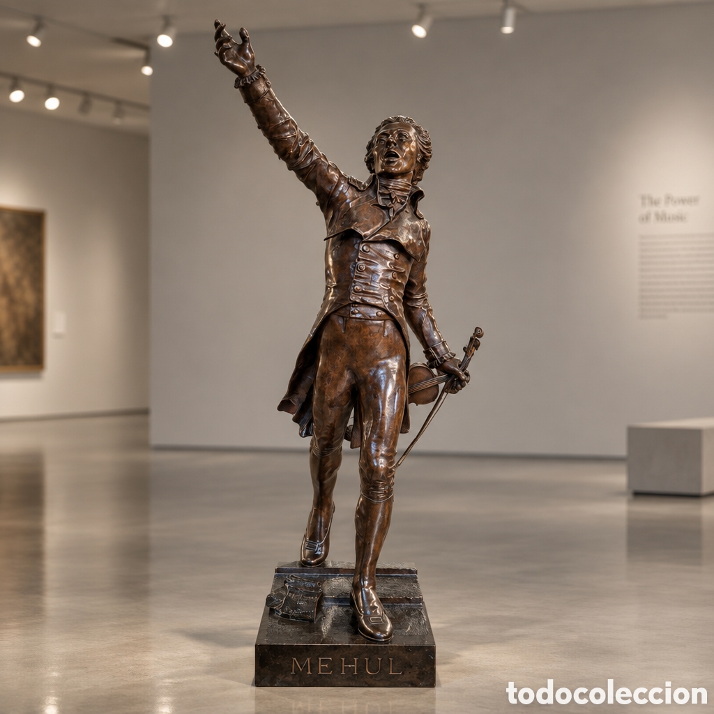 Arte: ELEGANTE ESCULTURA EN BRONCE COMPOSITOR FRANCES NICOLAS MEHUL. ESCULTOR GEORGES GUEYTON . S. XIX