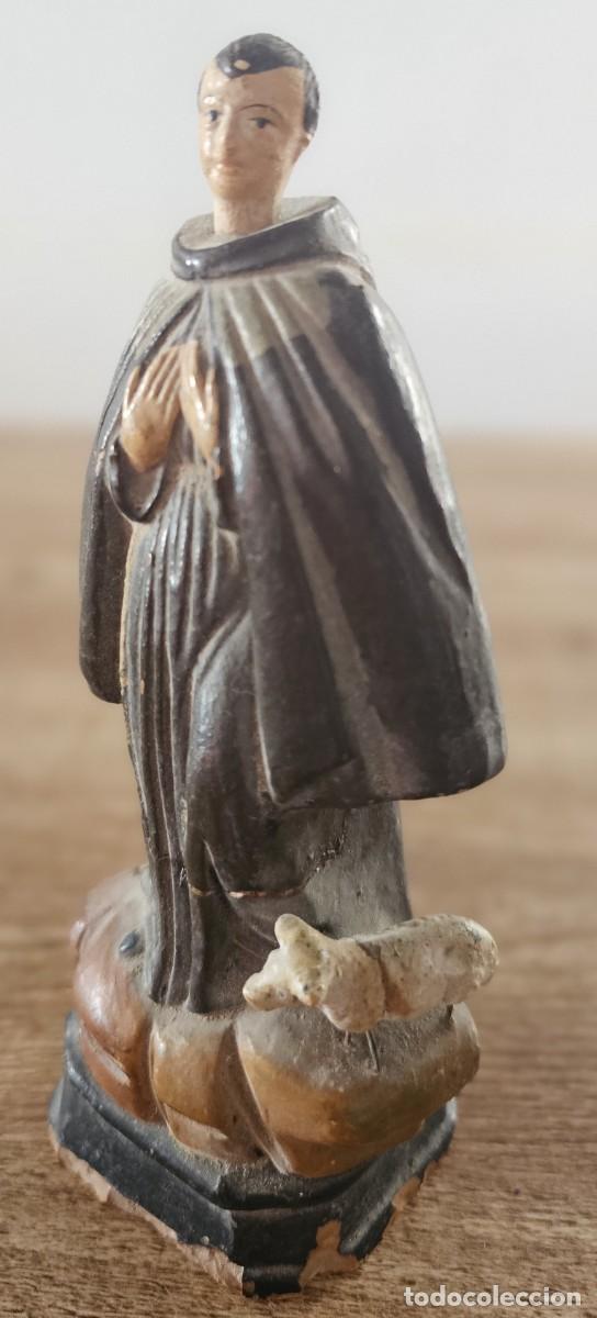 Arte: S. PASCUAL BAILON - FIGURA ANTIGUA DE TERRACOTA BARRO 16,5 CM - Leer