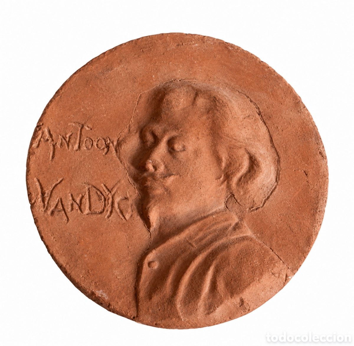 Arte: Medall&oacute;n de terracota de Antoon van Dyck