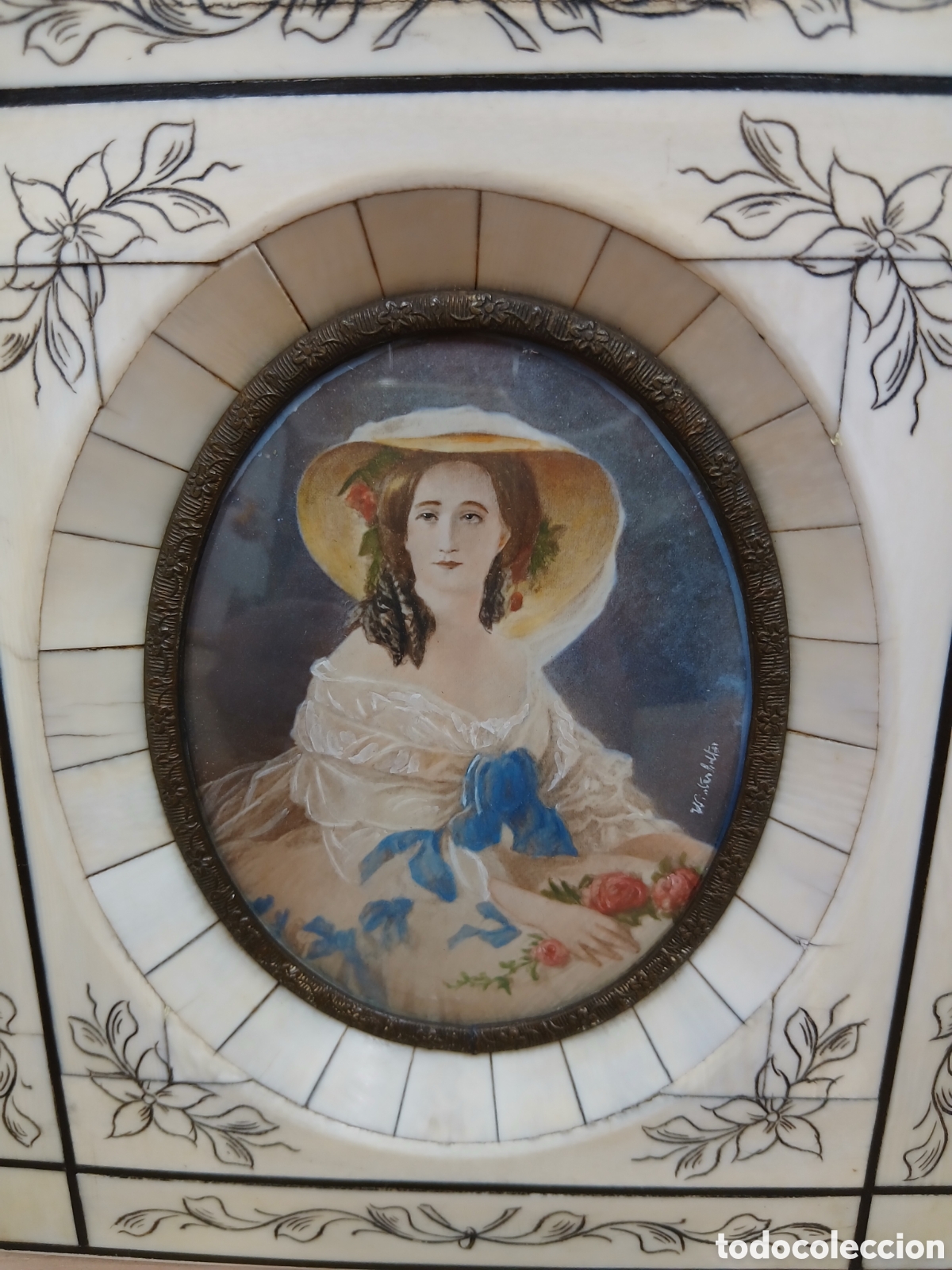 Arte: Oleo en marco marfil. - Foto 4