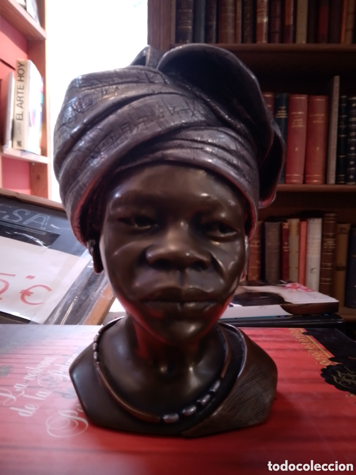 Arte: BUSTO DE MUJER AFRICANA. LE CASPER DARERE. BRONCE.