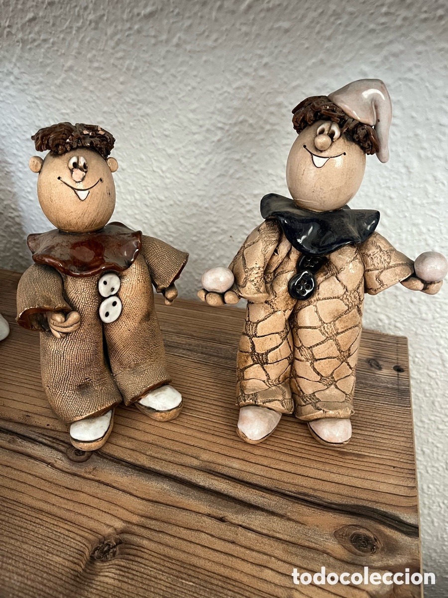 Arte: Pareja payasos barro rojo/ terracota firmadas