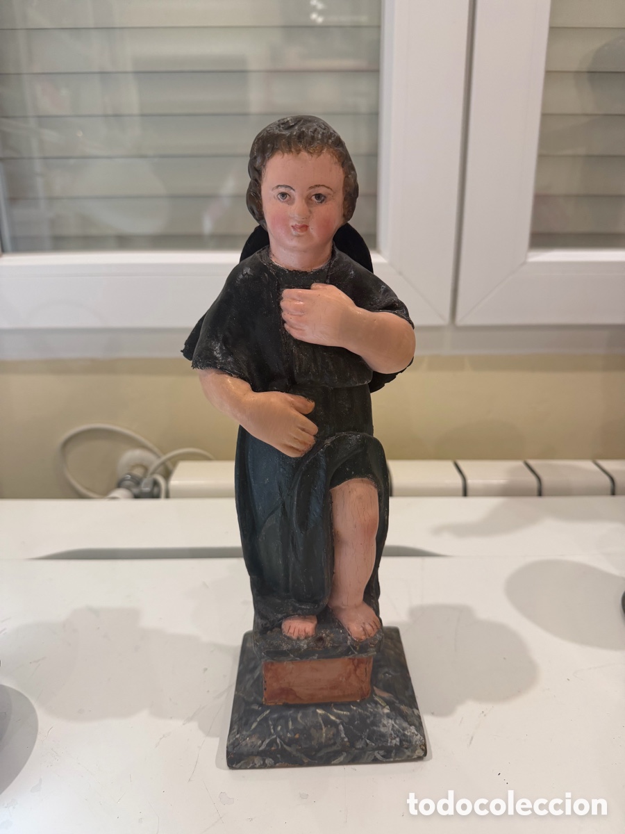 Arte: Excepcional Talla siglo XVIII NI&Ntilde;O JES&Uacute;S PEREGRINO con sombrero