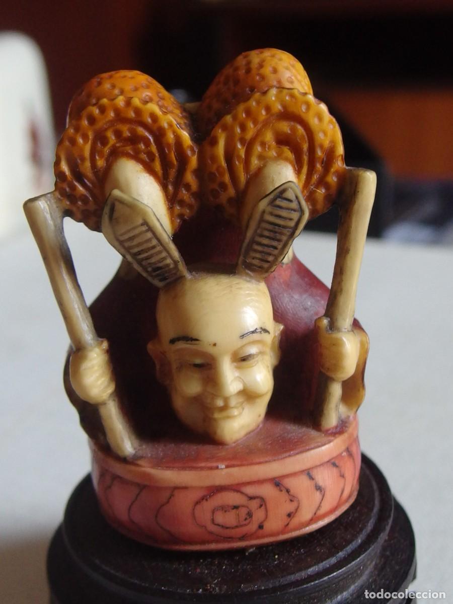 Arte: 4672 bello estramb&oacute;tico marfil netsuke japones color siglo XX