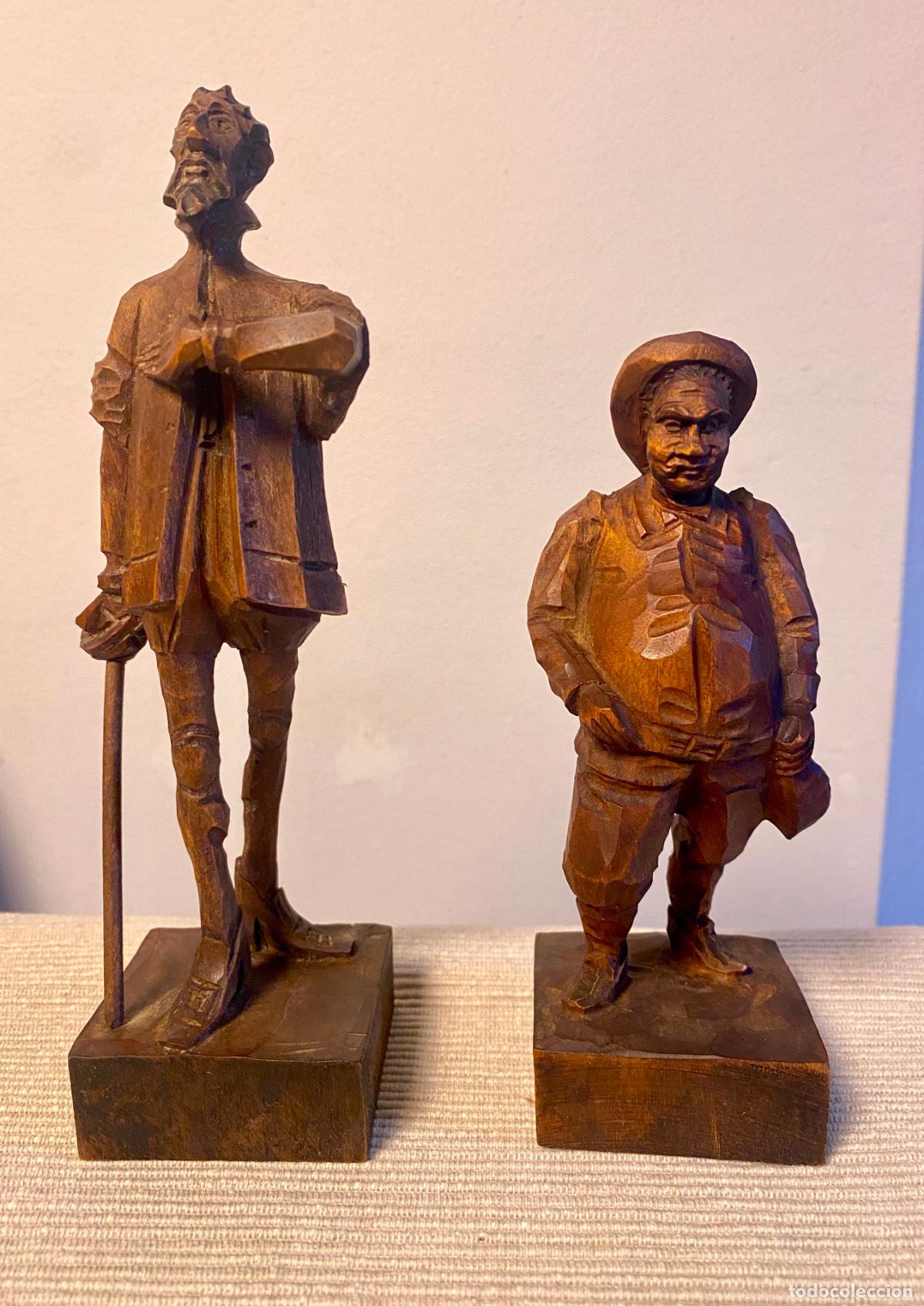 Arte: ANTIGUAS TALLAS DE DON QUIJOTE Y SANCHO PANZA de OURO ARTESANIA
