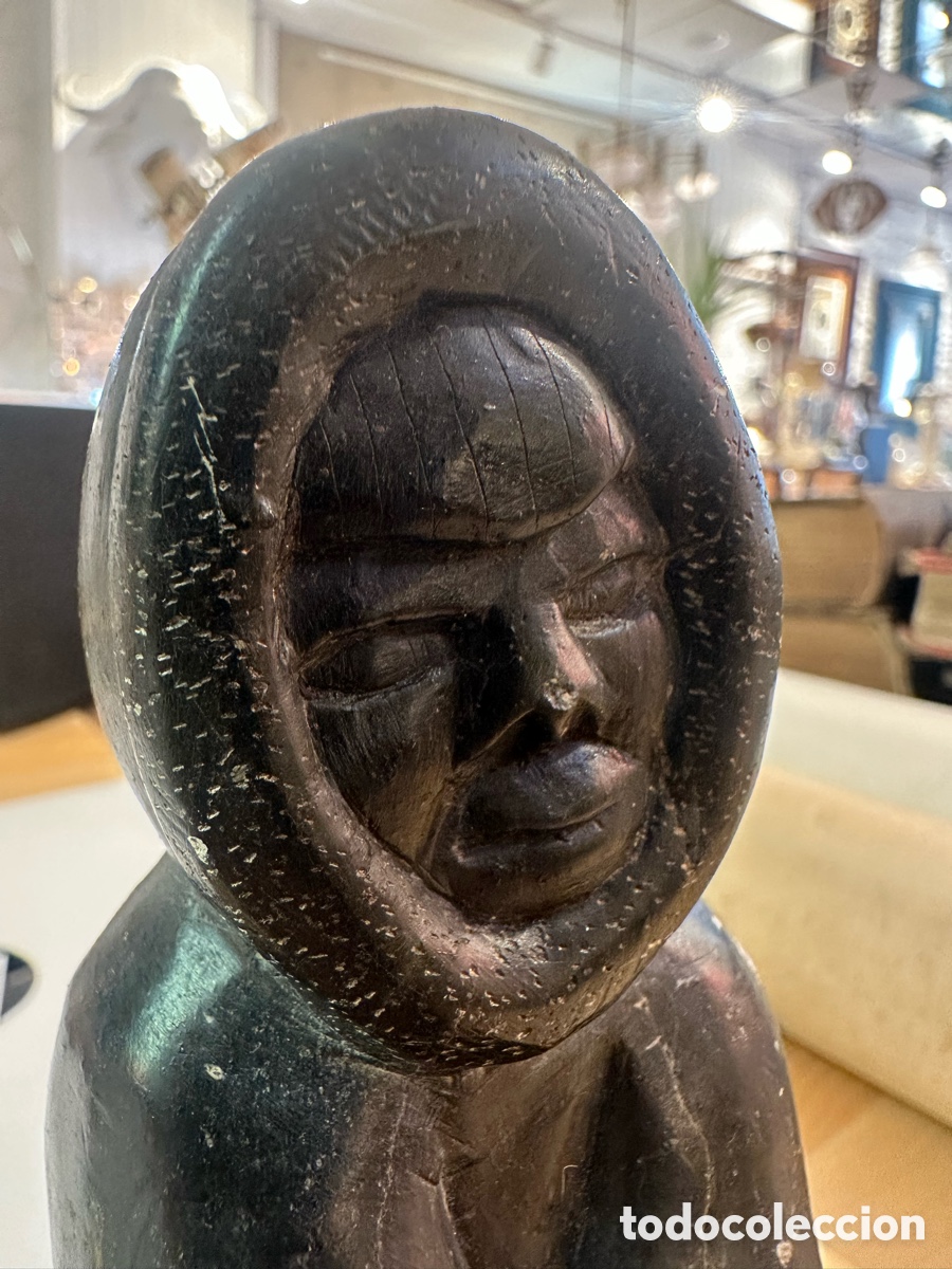 Arte: Escultura Inuit Aut&eacute;ntica de Esteatita (Canad&aacute;, 1973)