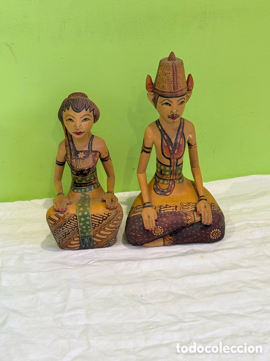 Arte: LORO BLONYO Tallado a Mano Pintado Boda Pareja Indonesia Bali Java