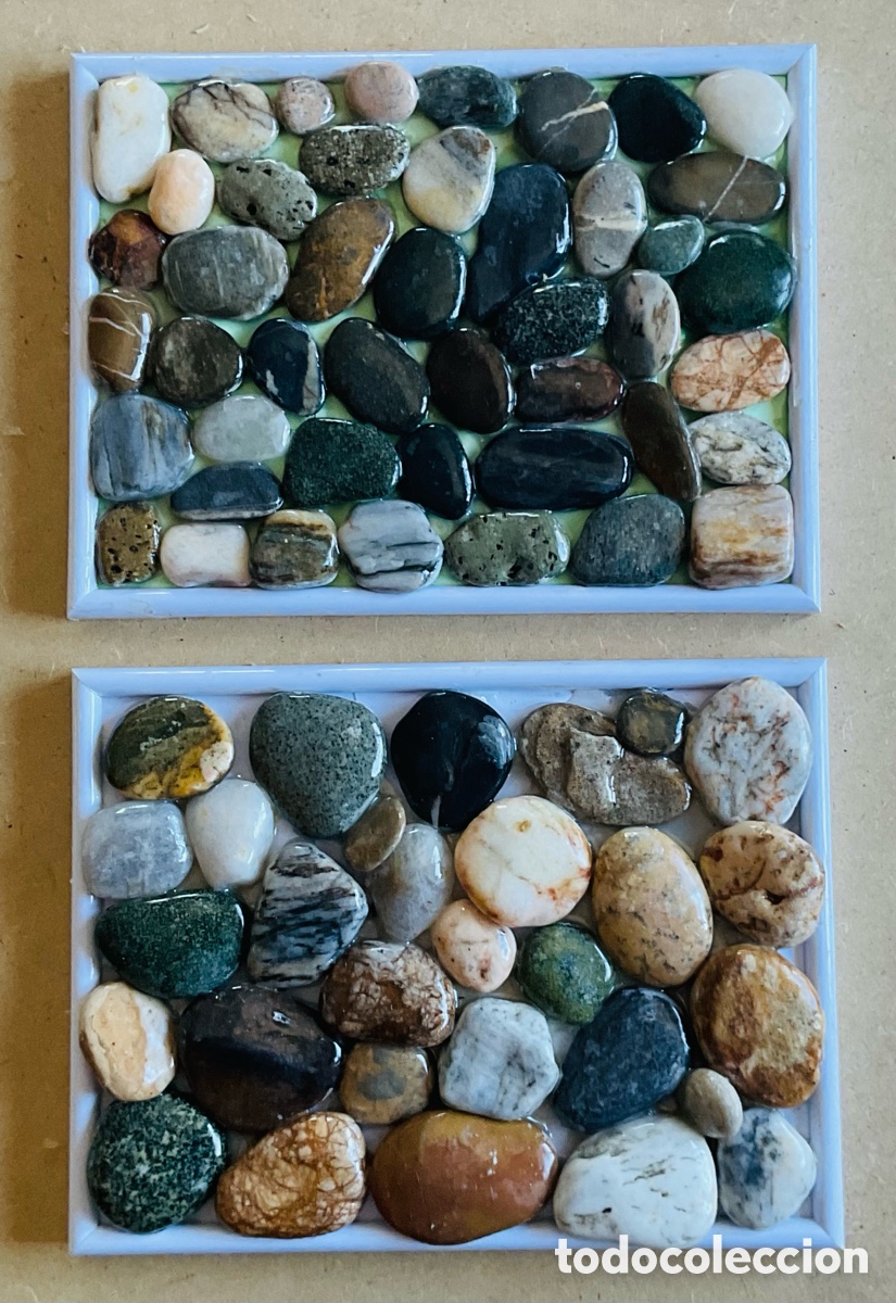 Arte: Almer&iacute;a 2. Dos cuadros- esculturas con piedras naturales de la playa.