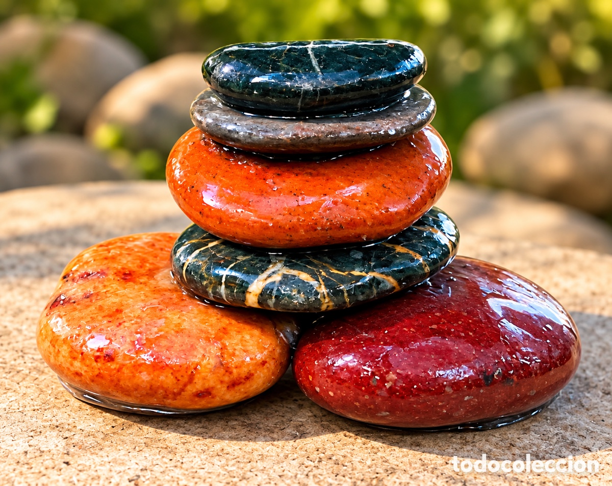 Kunst: Memoria del Mediterr&aacute;neo 12. Esculturas con piedras naturales de la playa.