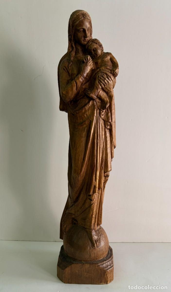 Arte: Virgen con Ni&ntilde;o en madera tallada &ndash; &Aacute;ngel Ripoll S.A. &ndash; 50 cm &ndash;