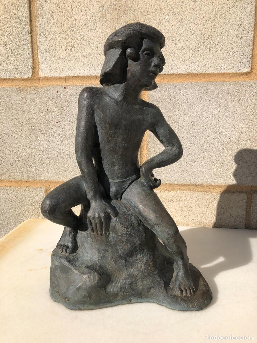 Arte: ANTIGUA ESCULTURA - ABORIGEN : NATIVO AMERICANO , INDONESIO , CANARIO - JOVEN ADOLESCENTE