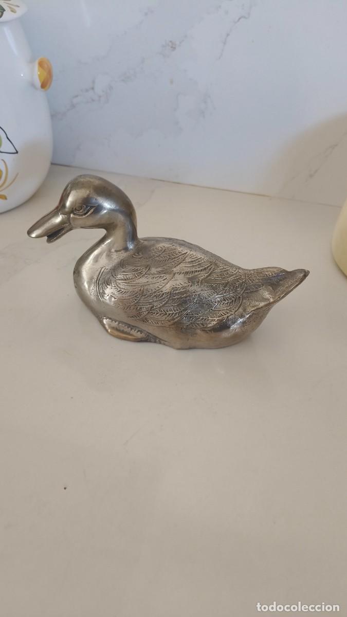 Art: Sculpture bronze argent&eacute; canard 1960