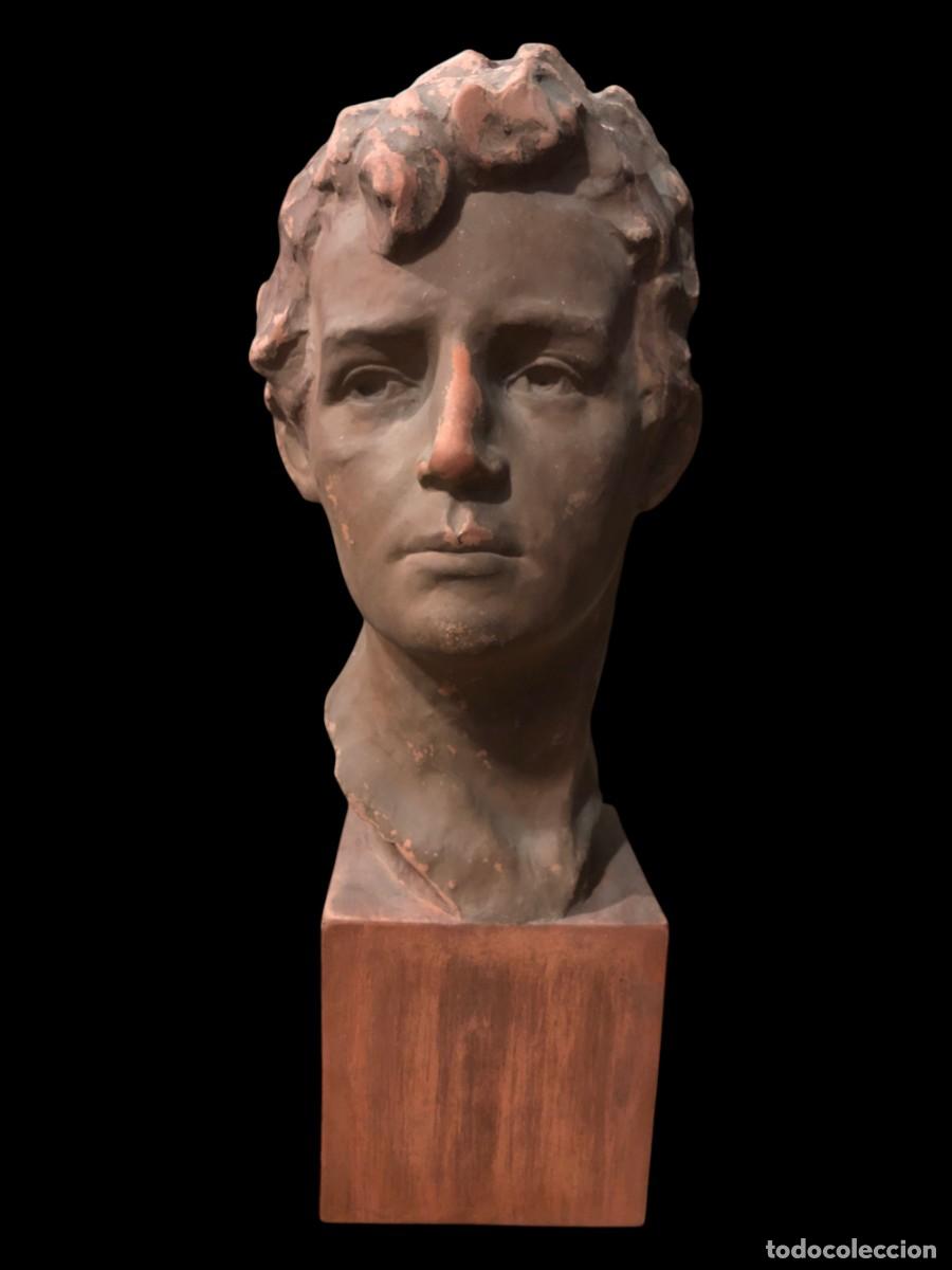 Arte: INTERESANTE BUSTO DE JOVEN EN TERRACOTA, ESC. FRANCESA