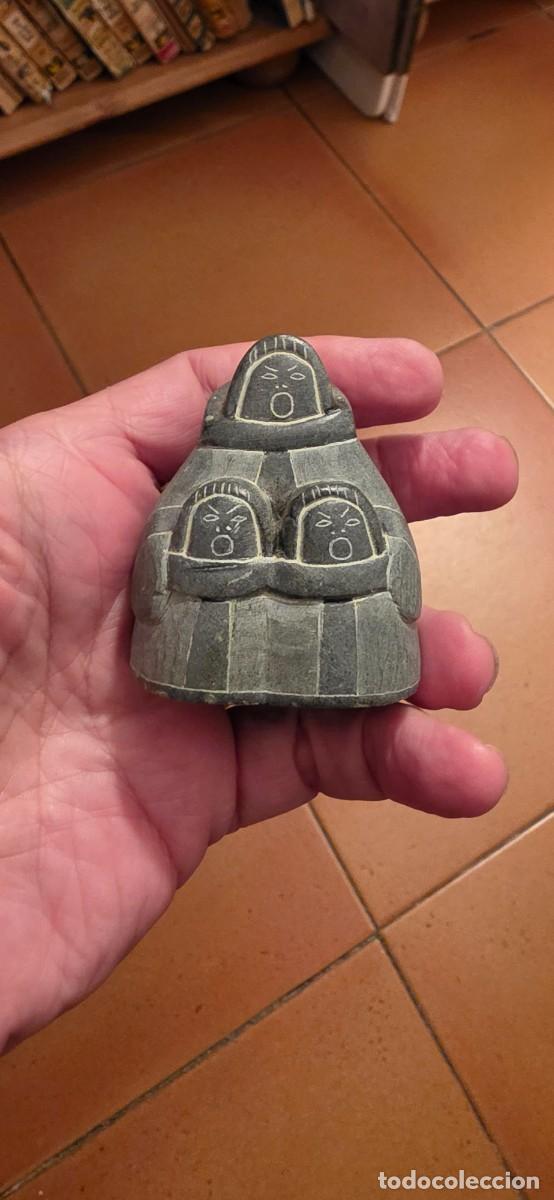 Arte: Preciosa talla inuik antigua y firmada piedra