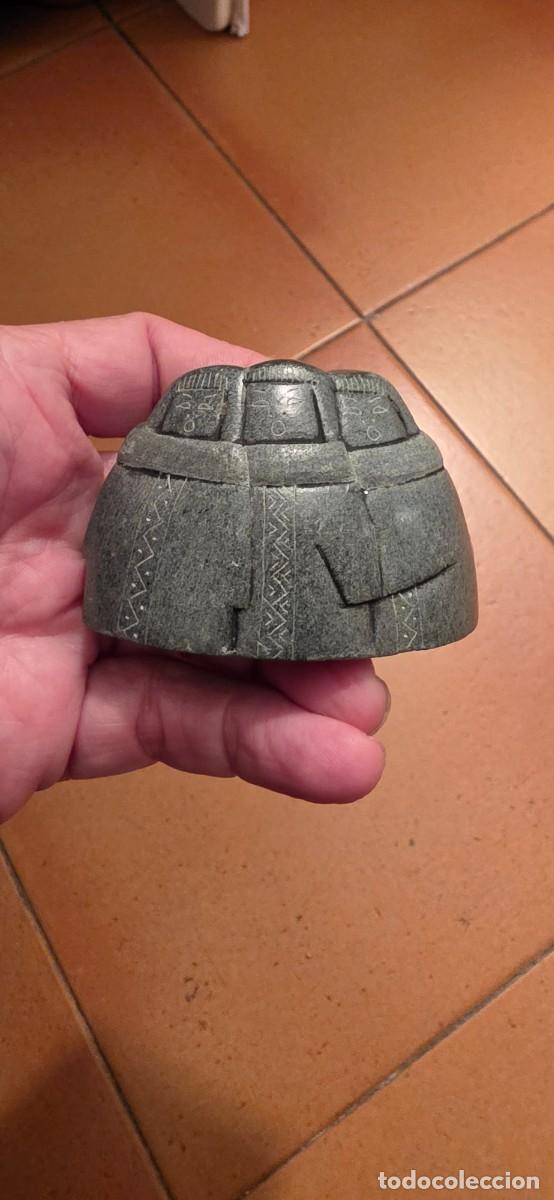 Arte: Preciosa talla inuik antigua y firmada piedra
