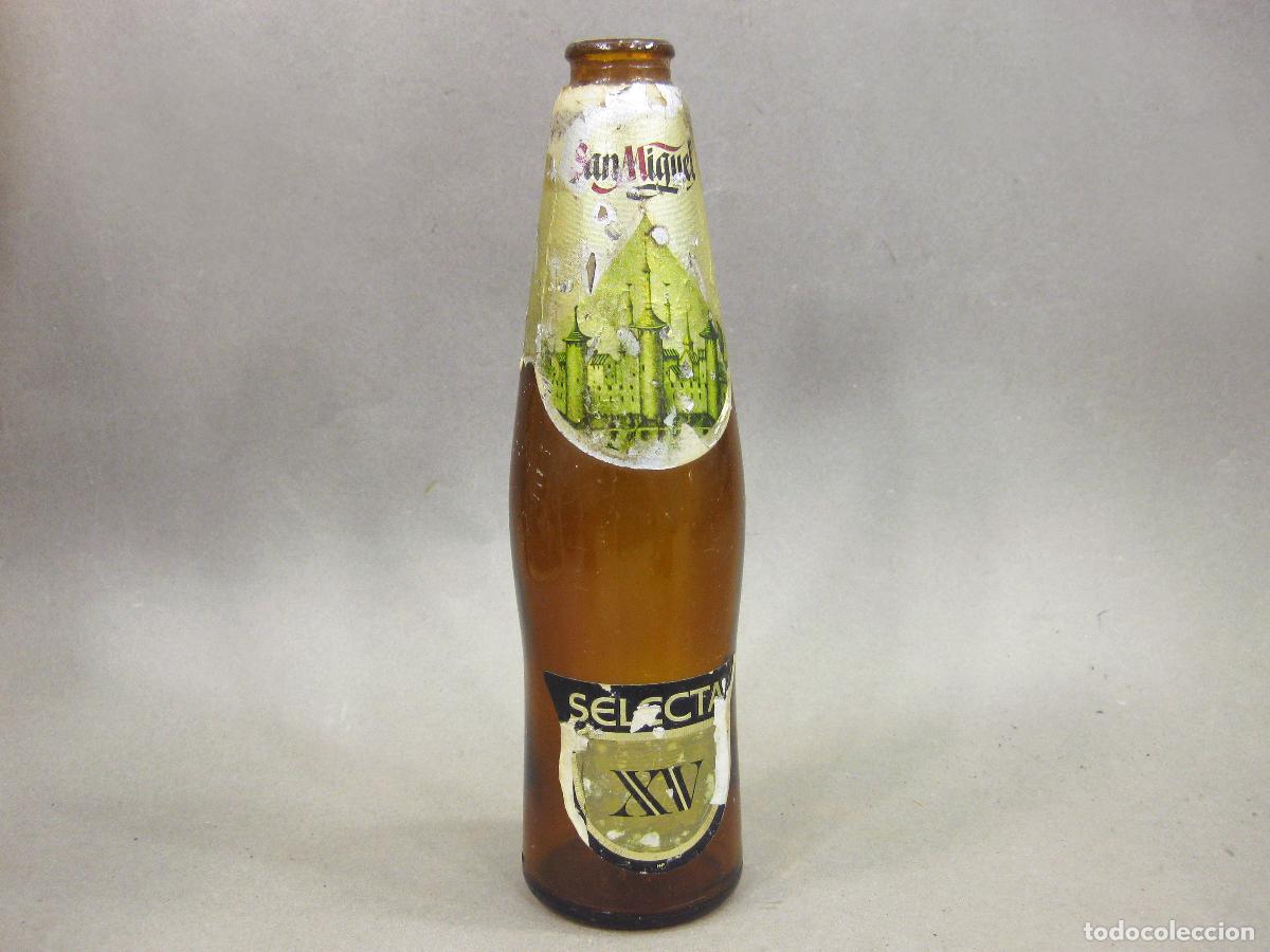 Arte: BOTELLA DE LOS A&Ntilde;OS 80 DE CERVEZA SAN MIGUEL SELECTA.