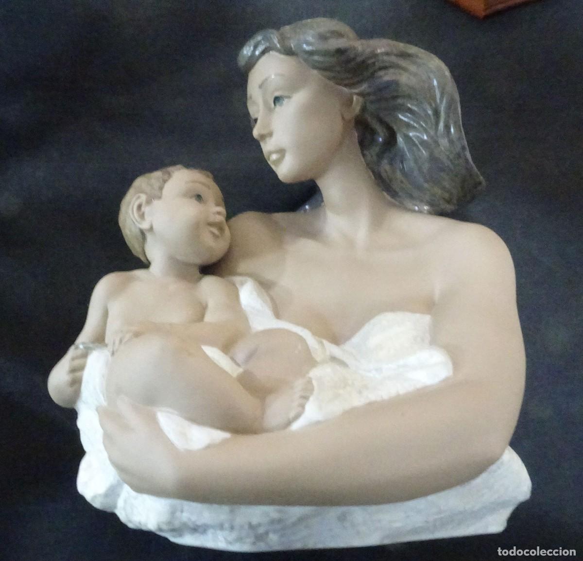 Arte: FIGURA CERAMICA MADRE CON HIJO DE NAO BY LLADRO TECXX 518