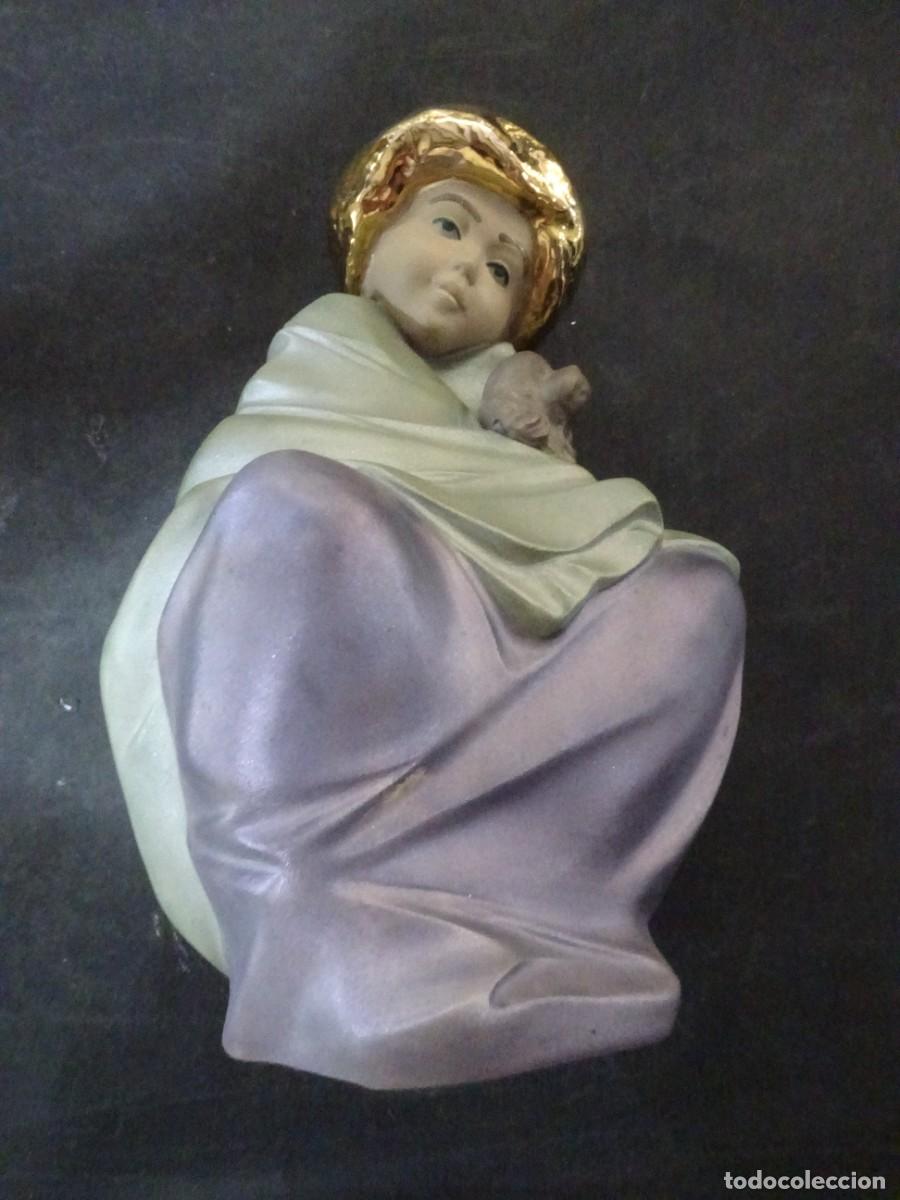 Arte: FIGURA CERAMICA NI&Ntilde;A Y PERRO MARCO GINER DECORADA EN ORO GRIS ALBORAYA TECXX 521
