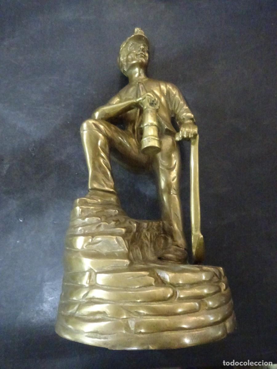 Arte: ESCULTURA EN BRONCE DE MINERO DE 35 CENTIMETROS TECXX 523