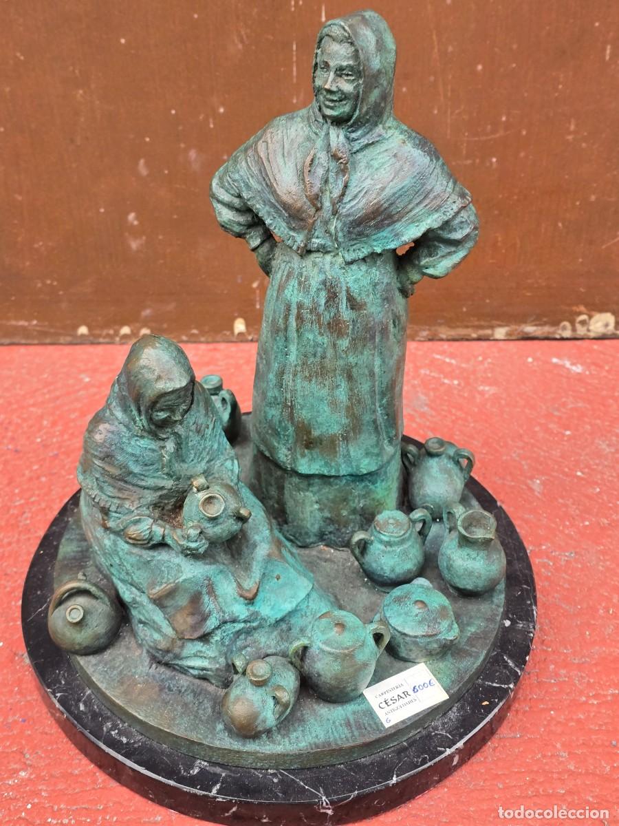 Arte: AMADO GONZALEZ &rdquo;FAVILA&rdquo; Escultura Bronce VENDEDORAS DEL FONTAN