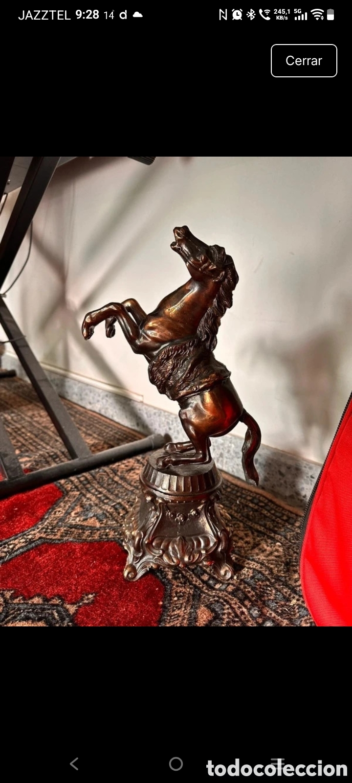 Arte: Antiguo Escultura Caballo Encabritado
