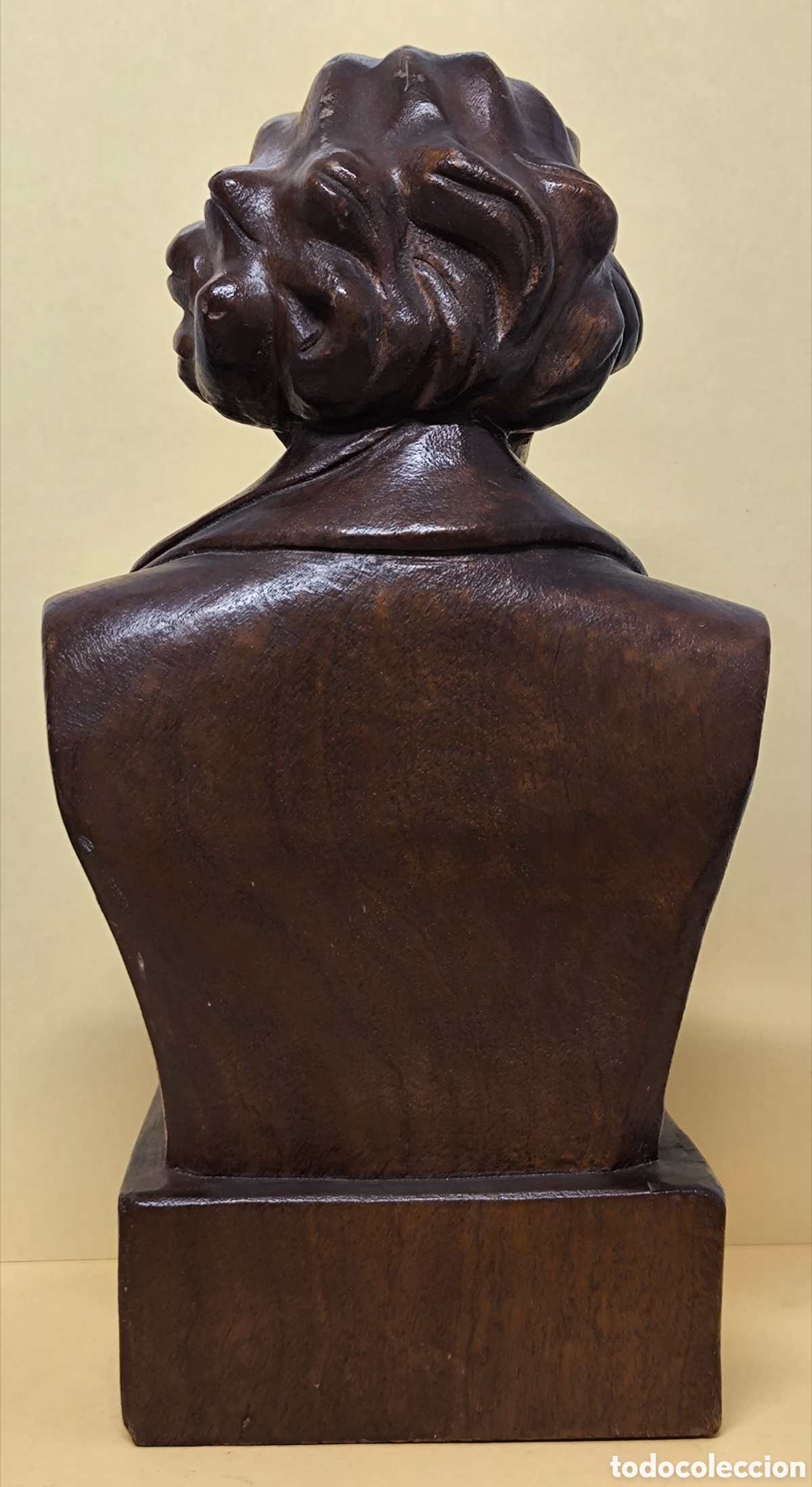 Arte: BUSTO BEETHOVEN MADERA TALLADA A MANO - Foto 4