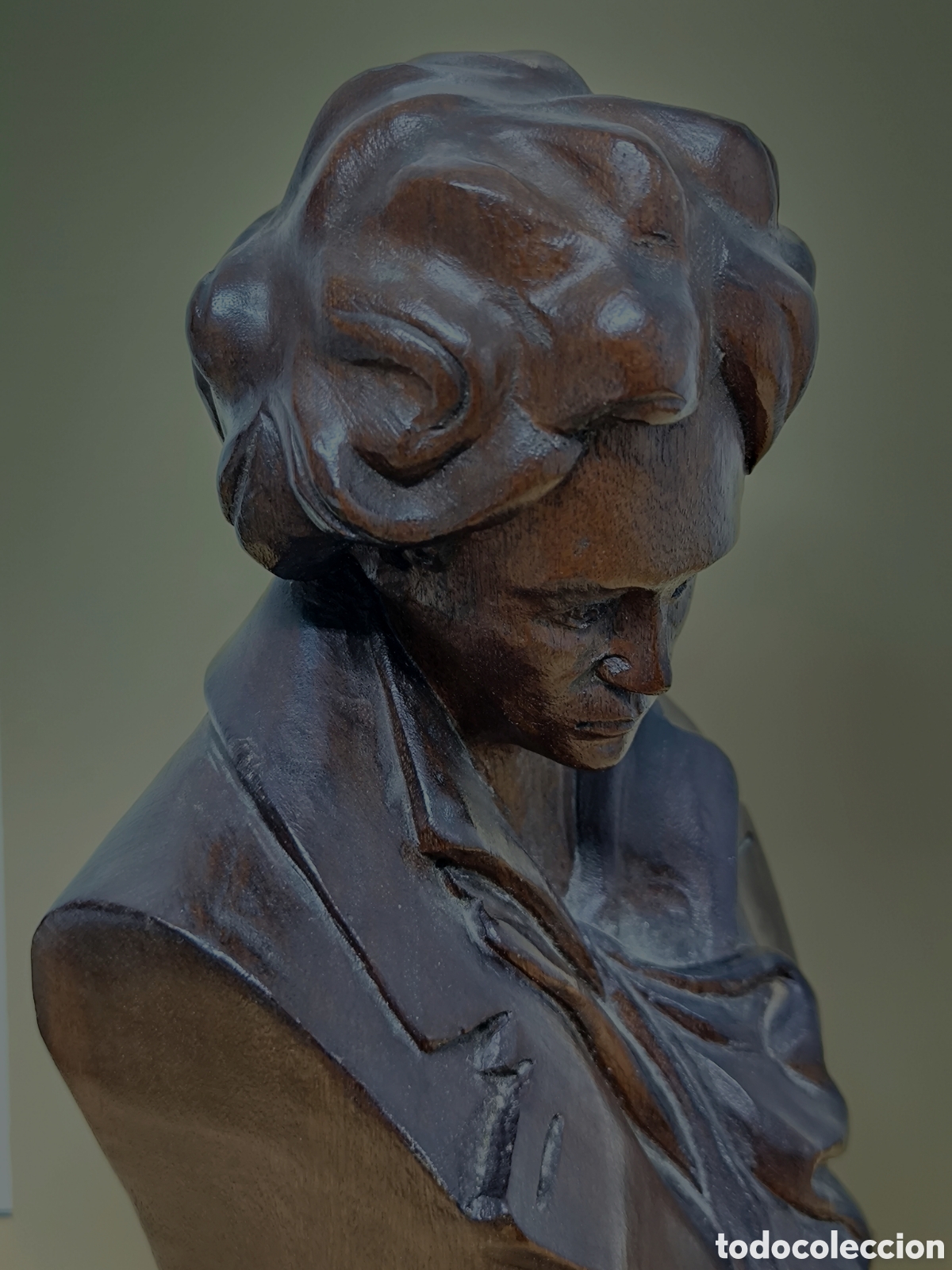 Arte: BUSTO BEETHOVEN MADERA TALLADA A MANO - Foto 6