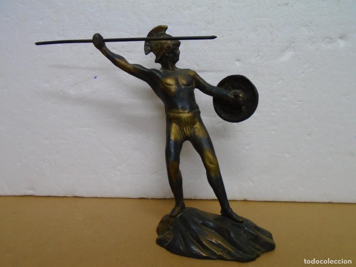 Art: ANTIGUA ESCULTURA DE BRONCE DE LEONIDAS(REY DE ESPARTA)17 CM ALTO.