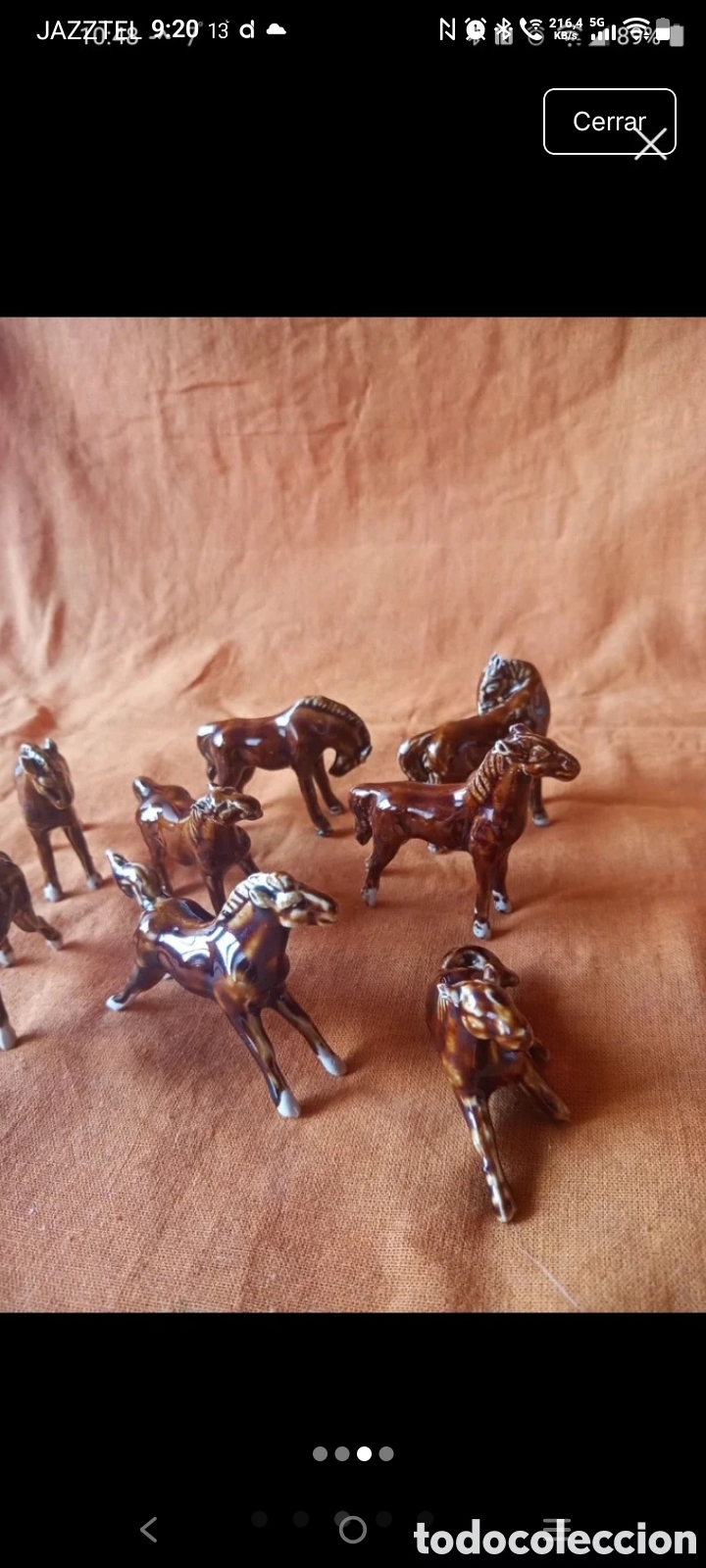 Arte: Lote completo Caballos 8 de cer&aacute;mica a&ntilde;o 60 70
