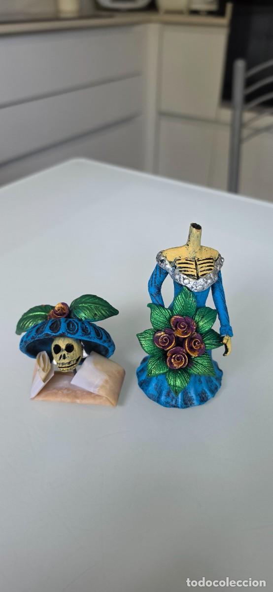 Arte: Preciosa figura barro katrina Dia de los Muertos