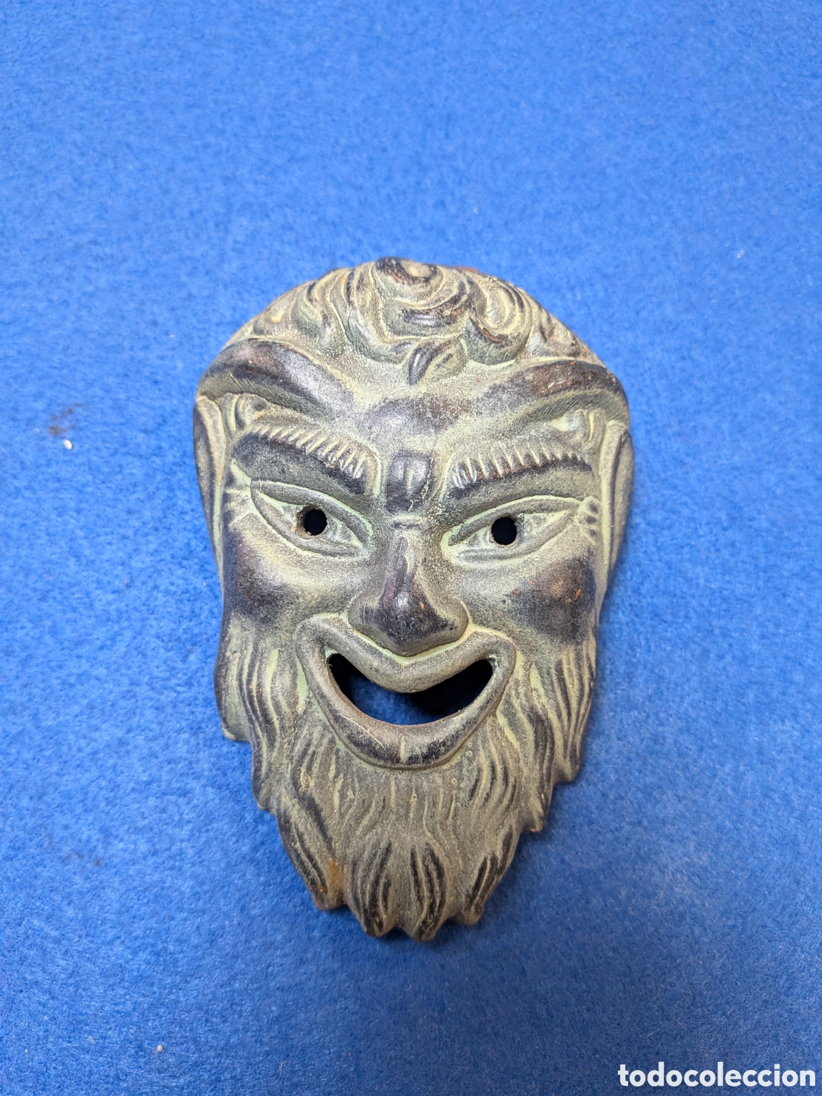 Arte: Mascara diablejo antigua de teatro griego en terracota. REF-678/2