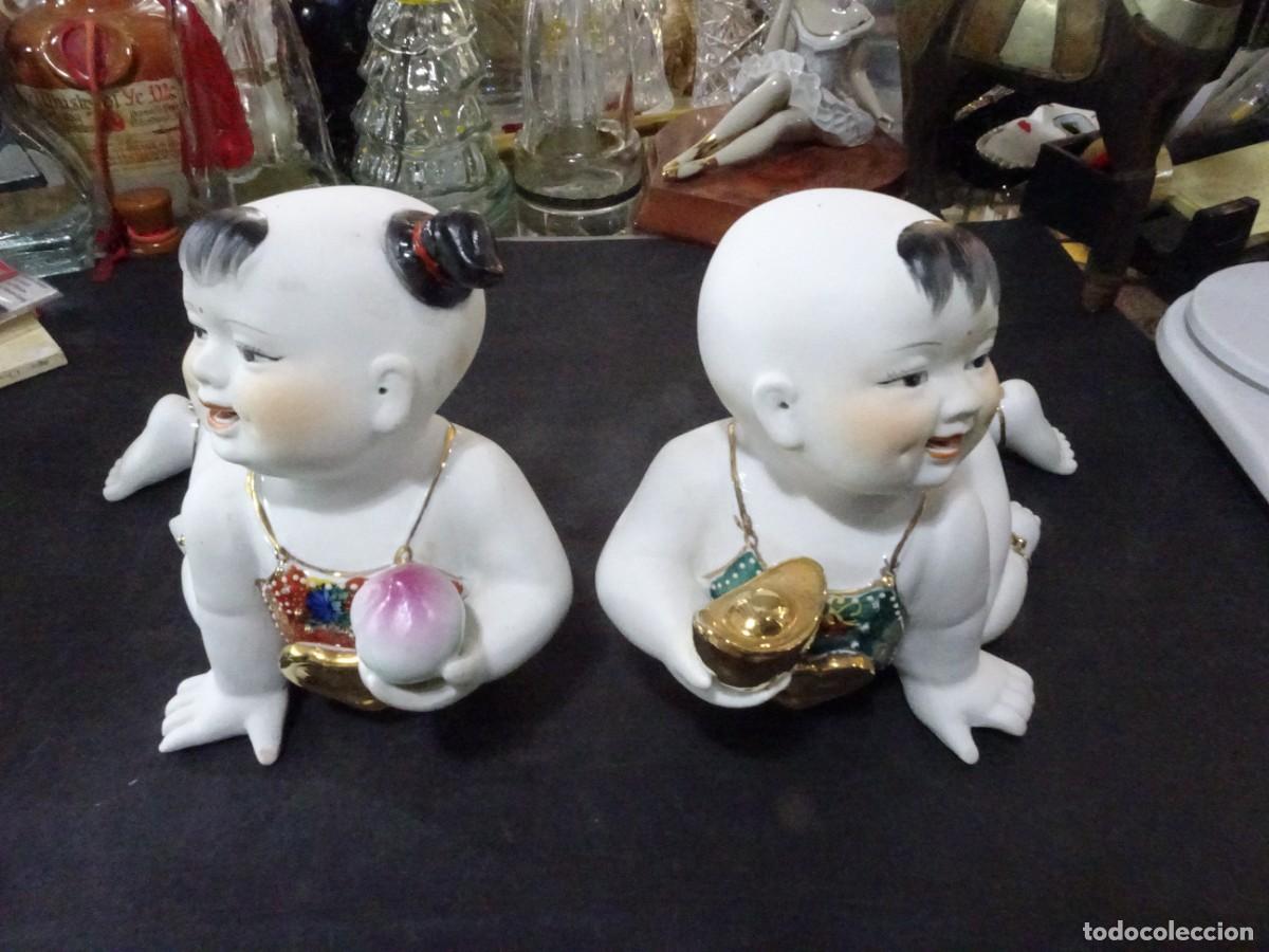 Arte: FIGURAS CHINAS DE PAREJA DE BEBES PORCELANA FINA PINTADOS A MANO TECXX 549