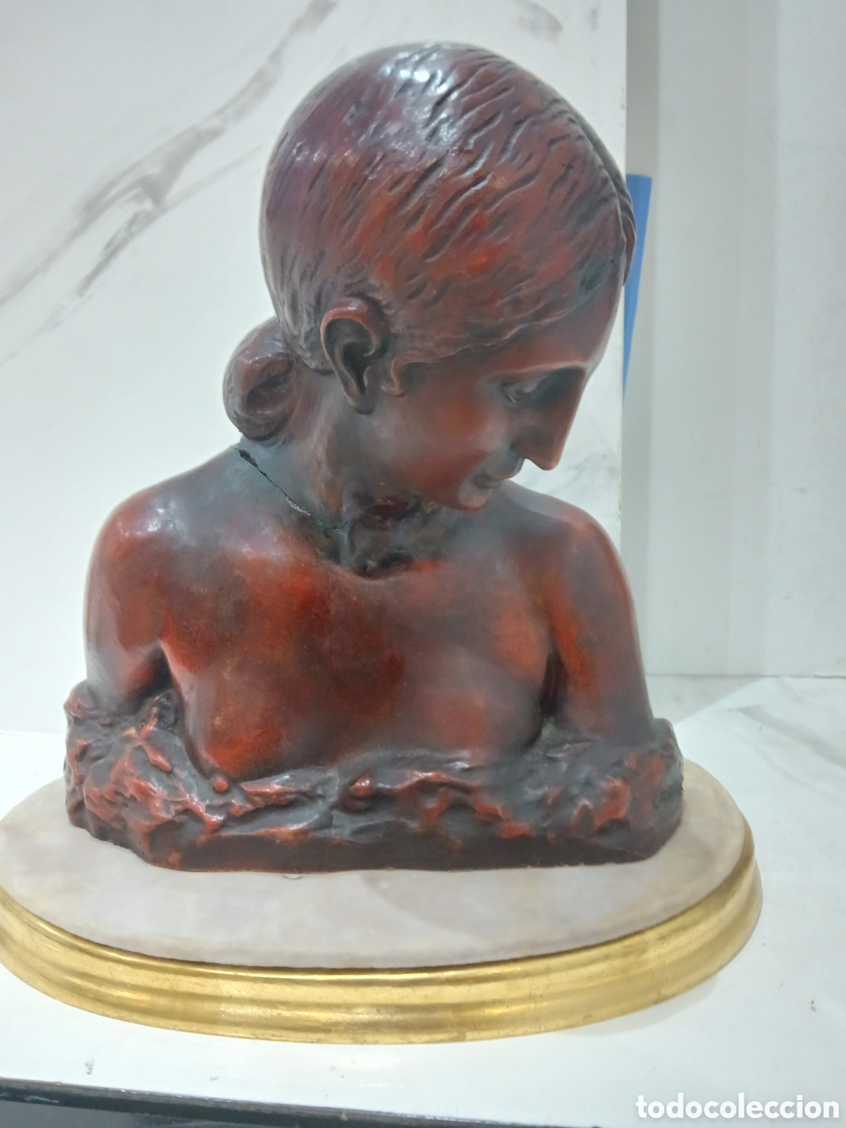 Arte: Escultura de terracota firmado cabanes mirar estado