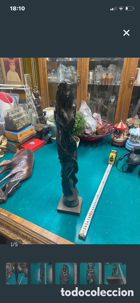Arte: Figura de madera de mujer - Foto 2