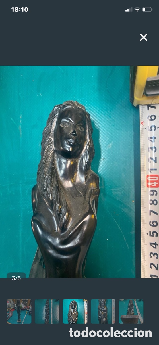 Arte: Figura de madera de mujer - Foto 3