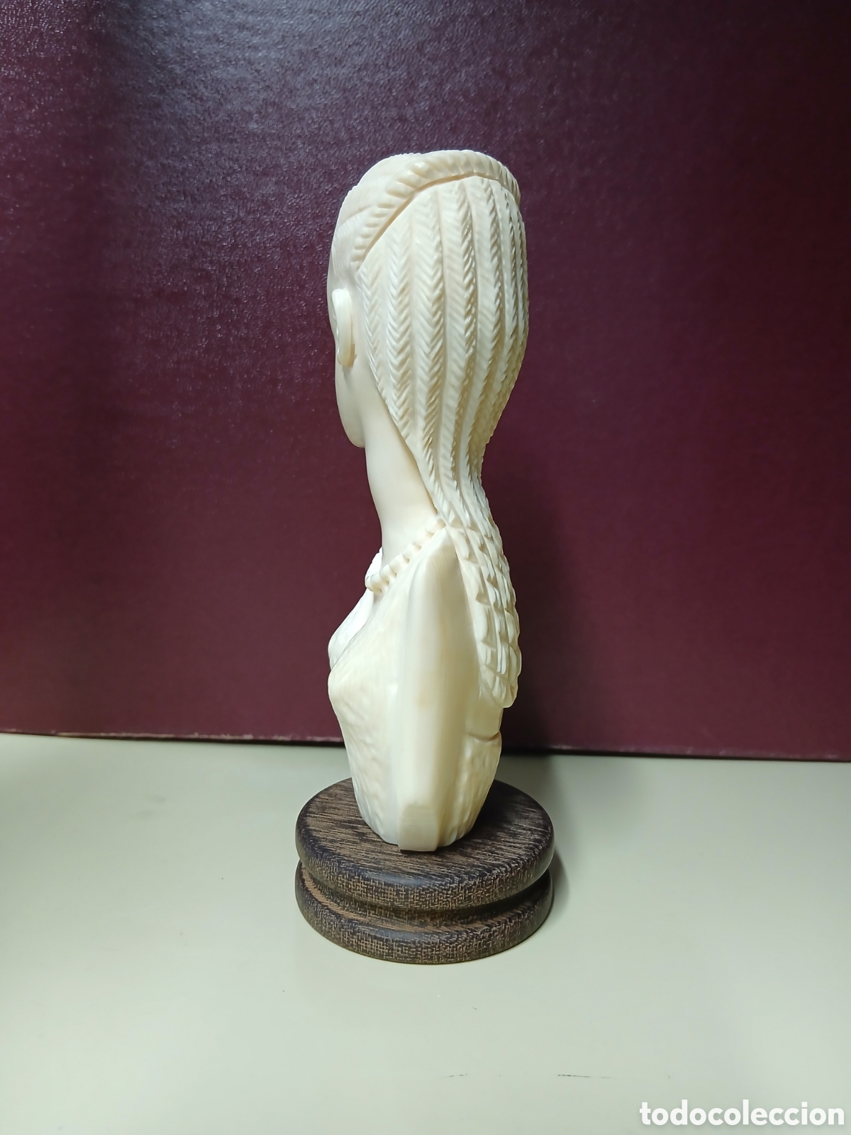 Arte: Busto tallado africano. - Foto 3