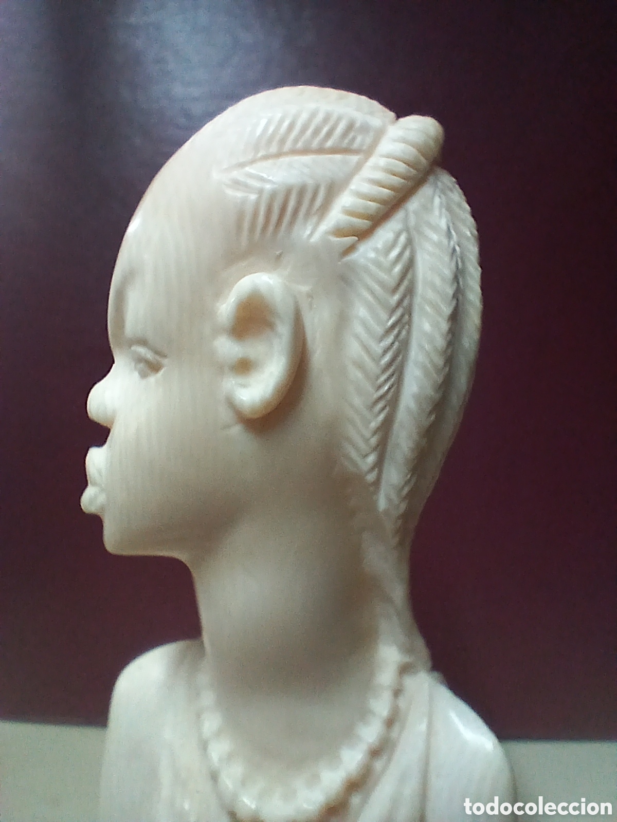 Arte: Busto tallado africano. - Foto 4