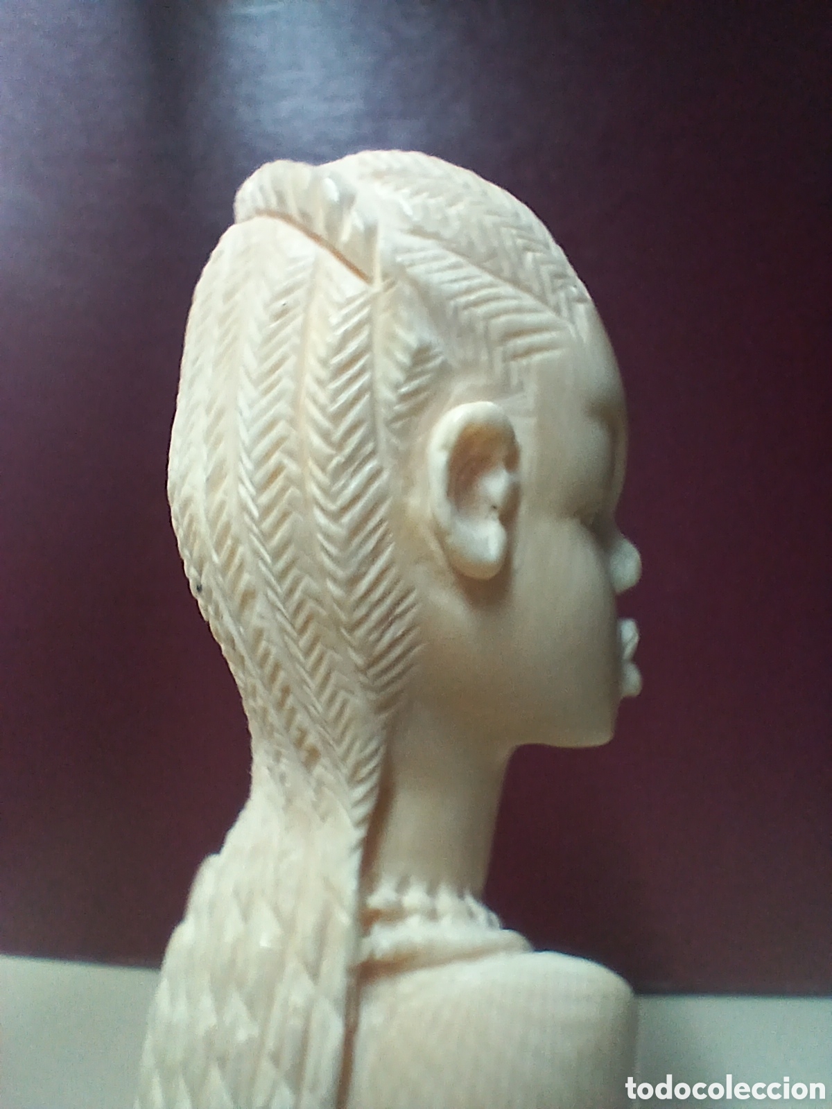 Arte: Busto tallado africano. - Foto 5