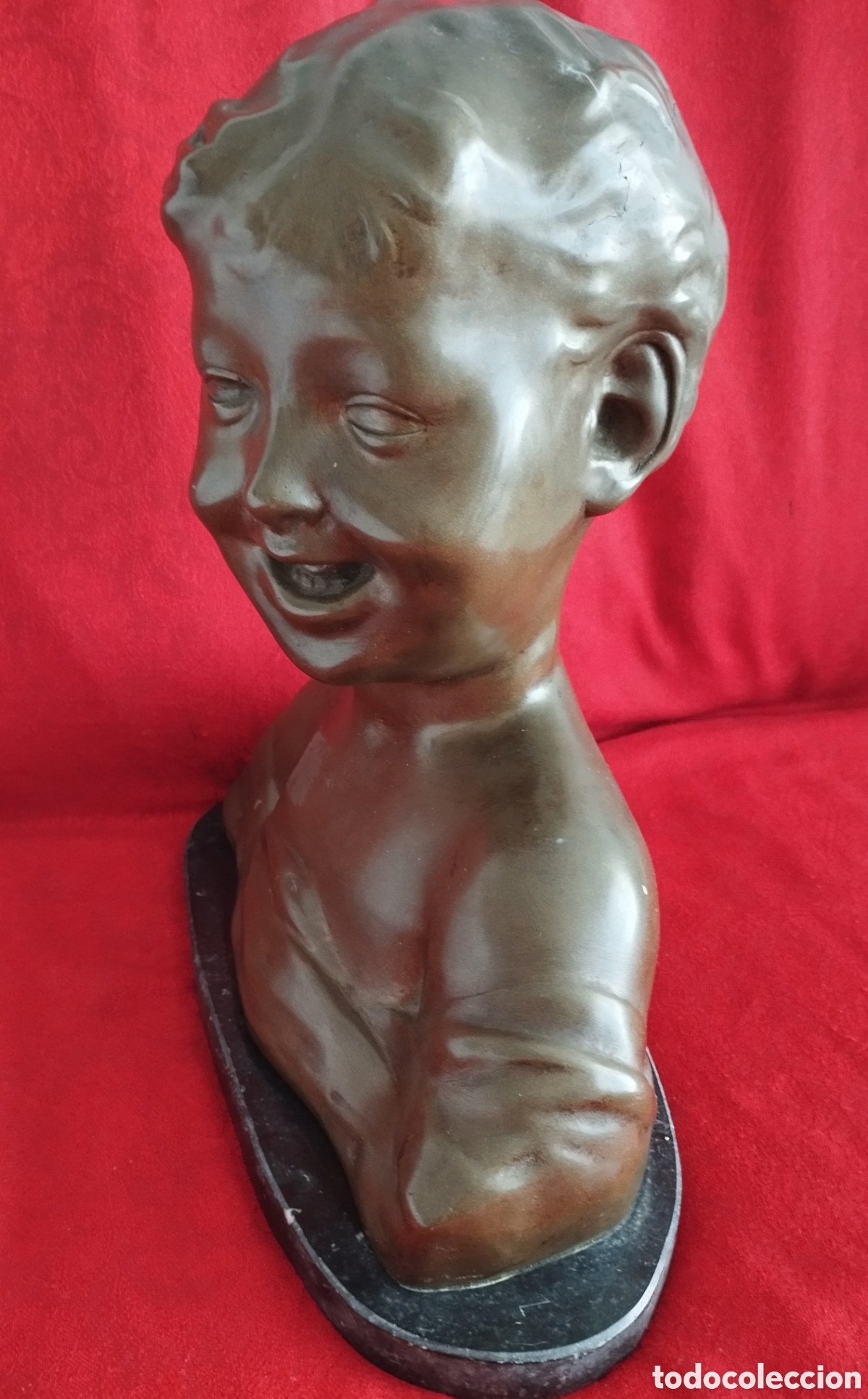 Arte: Gran Busto Ni&ntilde;o Bronce. - Foto 5
