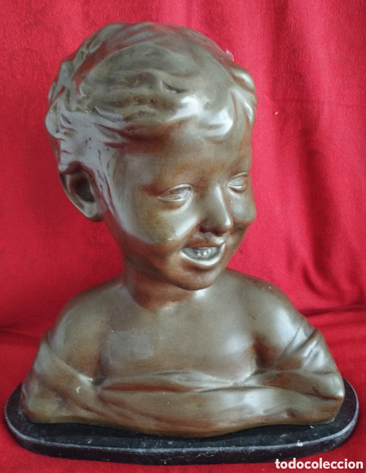 Arte: Gran Busto Ni&ntilde;o Bronce. - Foto 6