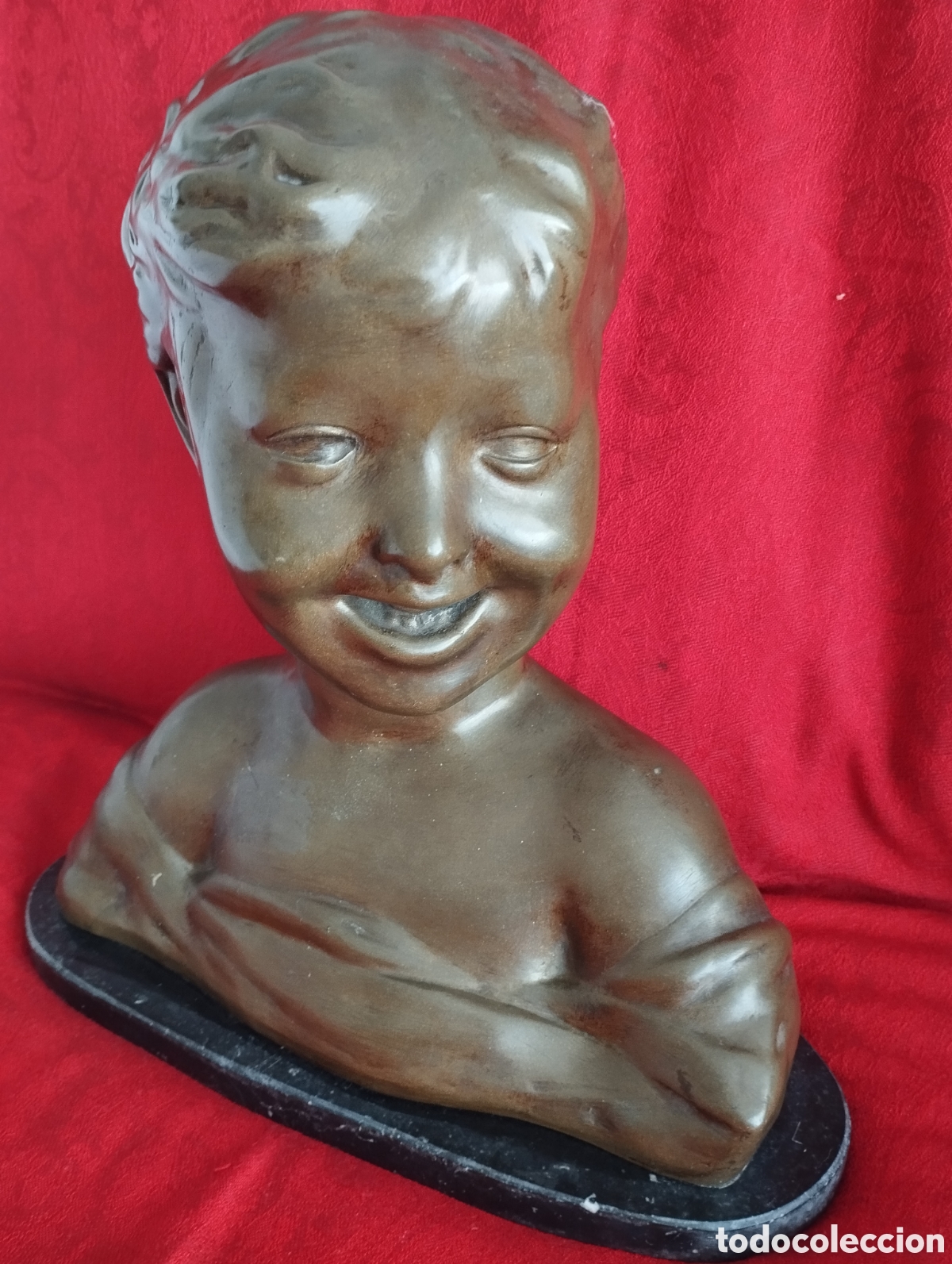 Arte: Gran Busto Ni&ntilde;o Bronce. - Foto 7